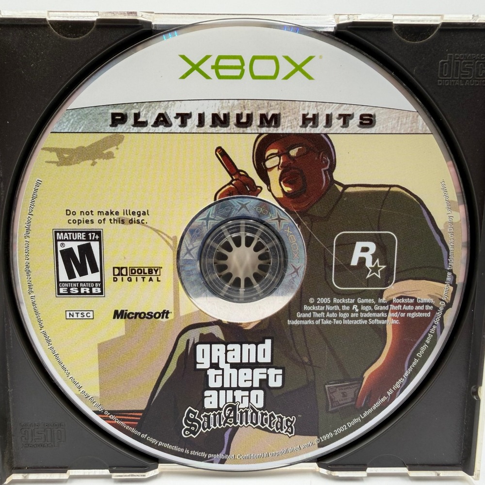 Grand Theft Auto San Andreas Xbox Platinum Hits GTA Rockstar Games Disc Only